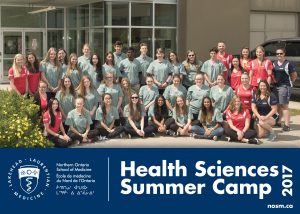 Group photo of Health Sciences Camp 2017 campers, team leads, and NOSM staff