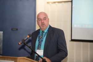 Keith P. Hobbs, Mayor of City of Thunder Bay at podium