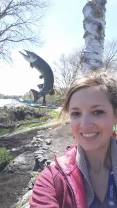 Female dietitian enjoying the spring outdoors in Northern Ontario.