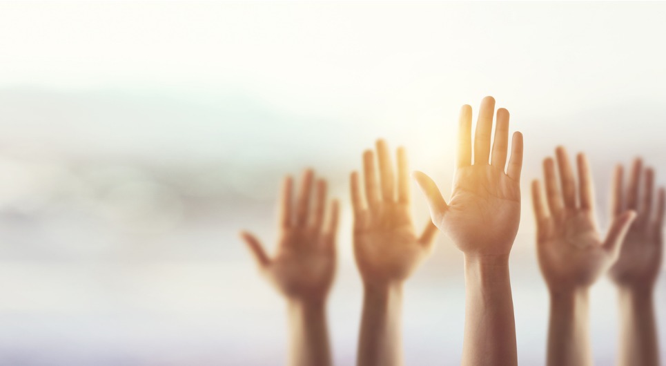 Raised hands