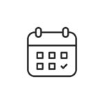 Calendar Outline Icon with Editable Stroke.