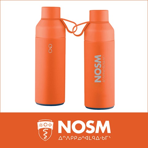 orange NOSM ᐃᐢᐱᑭᑭᓄᐦᐊᒪᑫᐃᐧᑲᒥᐠ X Ocean Bottle