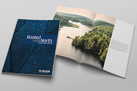 NOSM University's Rooted in the North Strategic Plan Booklet.
