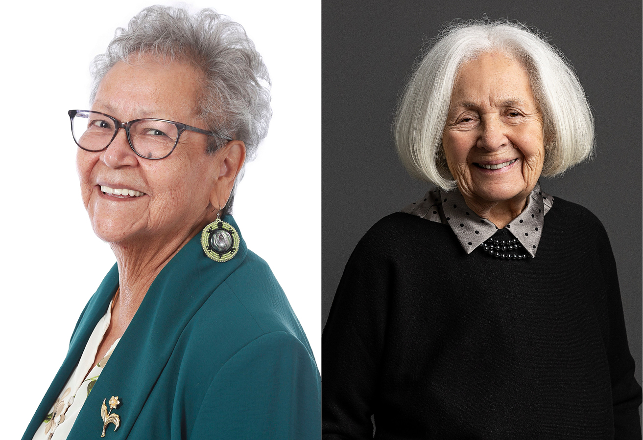 Elder Theresa Fiddler (left) and Maureen Lacroix (right) Sage Theresa Fiddler (à gauche) et Mme Maureen Lacroix (à droite)