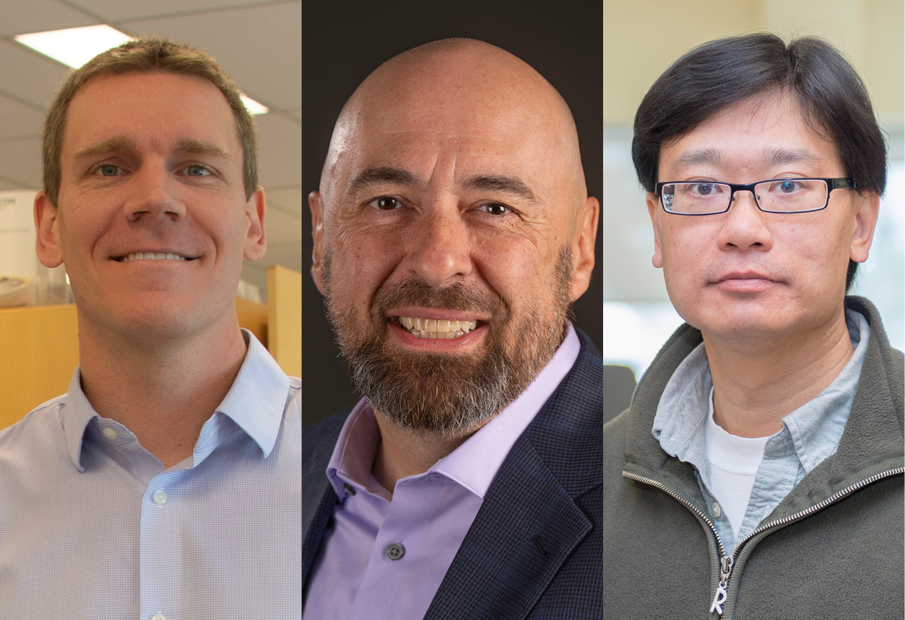 Left to right, Drs. Christopher Thome, Alexander Moise, and T.C. Tai. De gauche à droite, les professeurs Christopher Thome, Alexander Moise, and T.C. Tai.